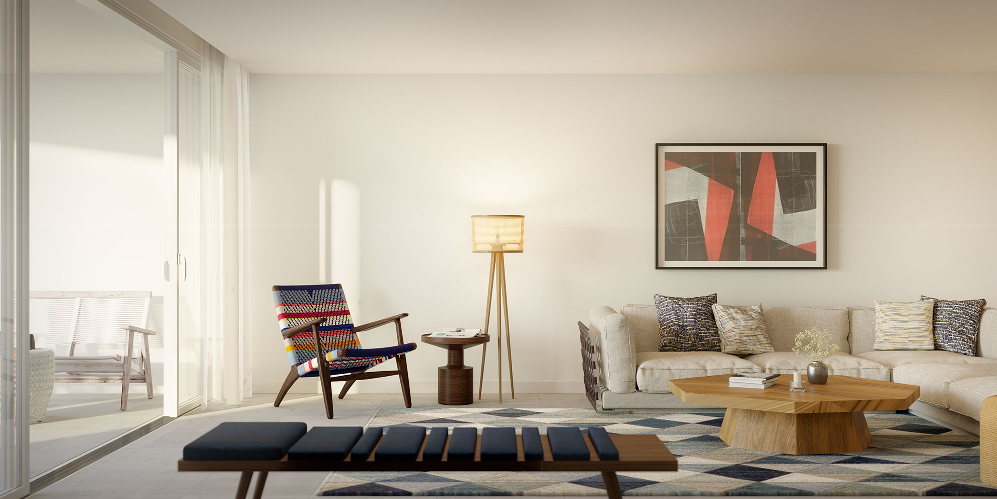 Residence living room rendering